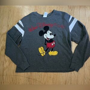 Disney Mickey Mouse Gray and Red Sweatshirt